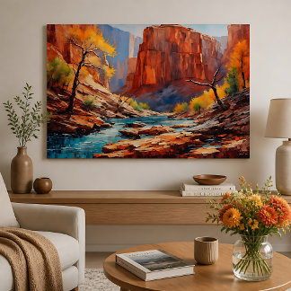 Herbstlaub im Canyon Poster
