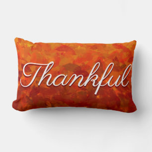 Herbstlaub im Herbst dankbar Typografie Lendenkissen