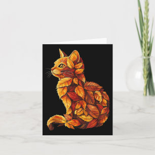 Herbstlaub im Herbst Katze Natur Karte