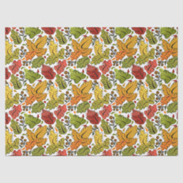 Herbstlaub in Gold, Grün und Rost Brown Seidenpapier