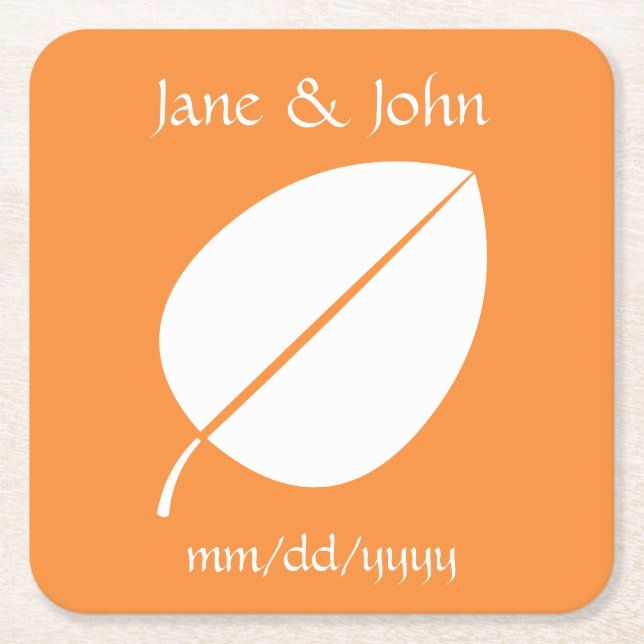 Herbstlaub in Orange Paper Untersetzer (Vorderseite)