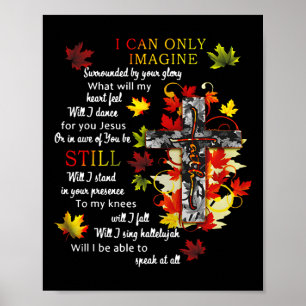 Herbstlaub Jesus Cross I kann sich Christliche Re Poster