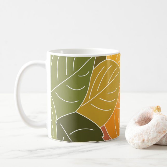 Herbstlaub Kaffeetasse (Mit Donut)