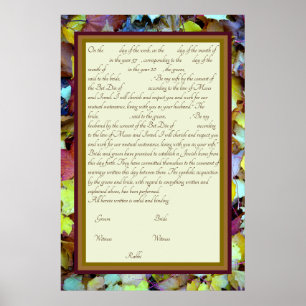 Herbstlaub Ketubah Kanadischer Reformtext Poster