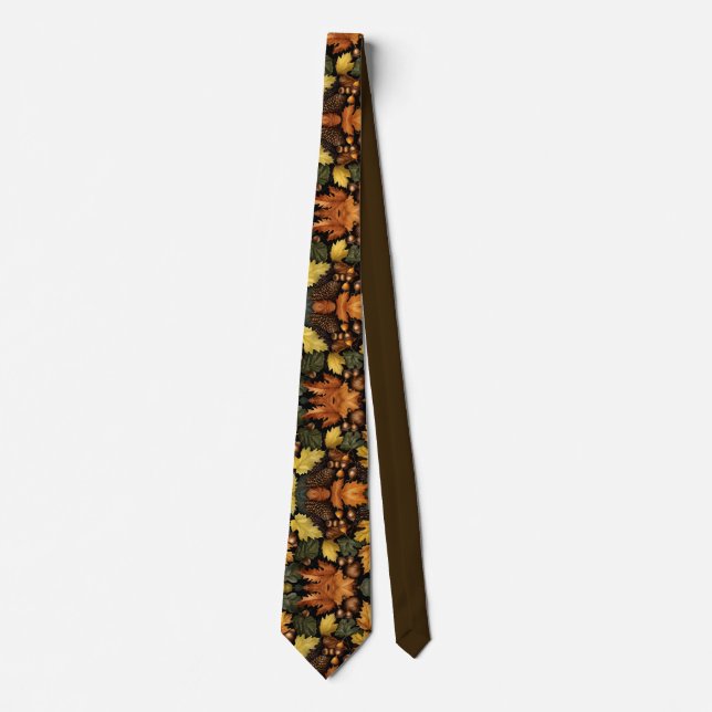 Herbstlaub Krawatte – Wasserfarben Herbstmode  (Vorderseite)