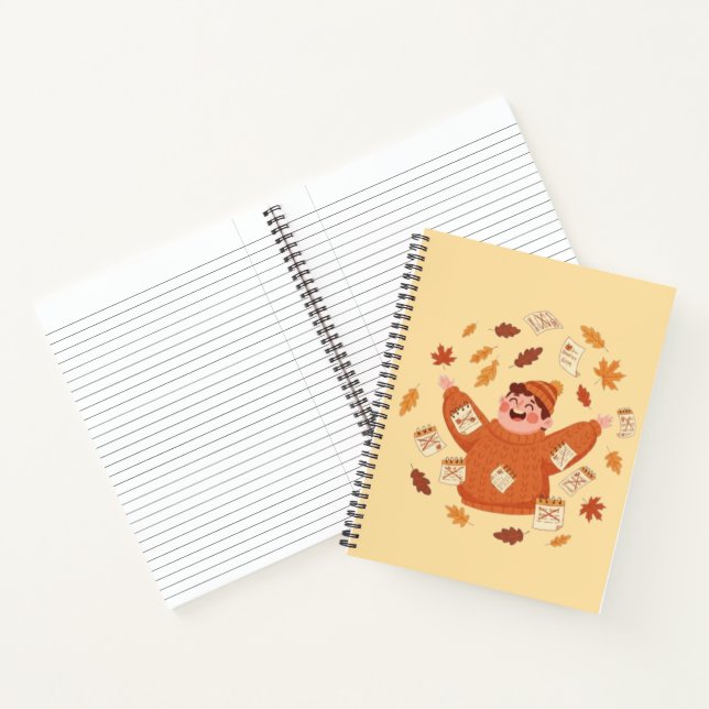 Herbstlaub Kunst | Spielereiherbst-Design Notizbuch (Innenseite)