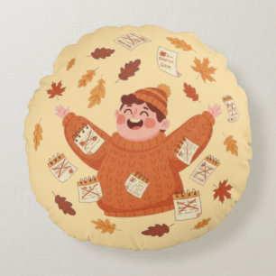 Herbstlaub Kunst Spielereiherbst-Design Rundes Kissen