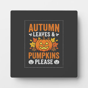 Herbstlaub-Kürbis-Halloween-Design Fotoplatte