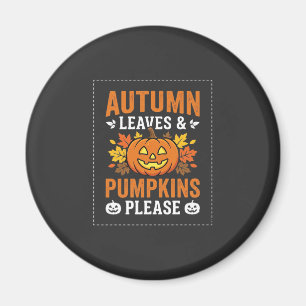 Herbstlaub-Kürbis-Halloween-Design Magnet