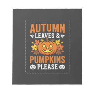 Herbstlaub-Kürbis-Halloween-Design Notizblock