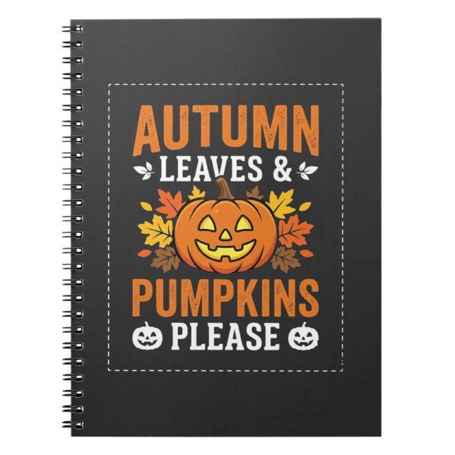 Herbstlaub-Kürbis-Halloween-Design Notizblock (Vorderseite)