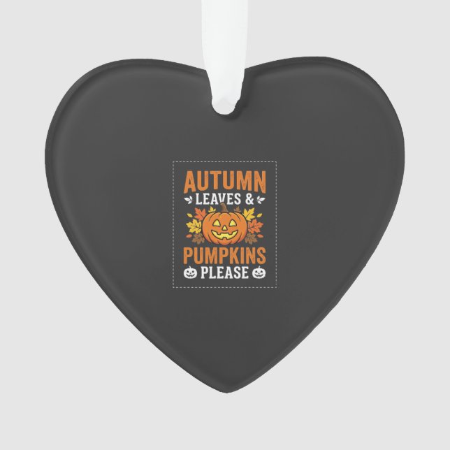 Herbstlaub-Kürbis-Halloween-Design Ornament (Vorderseite)