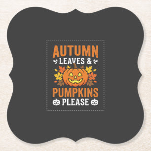 Herbstlaub-Kürbis-Halloween-Design Untersetzer