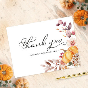 Herbstlaub-Kürbis-Herbst-Braut-Party-Dankeschön Postkarte