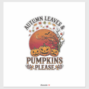 Herbstlaub Kürbisse Bitte Halloween Fledermäuse Bä Aufkleber