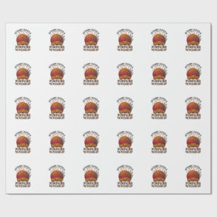 Herbstlaub Kürbisse Bitte Halloween Fledermäuse Bä Geschenkpapier
