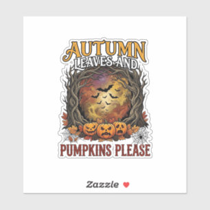 Herbstlaub Kürbisse Bitte Halloween Gruselige Bäum Aufkleber