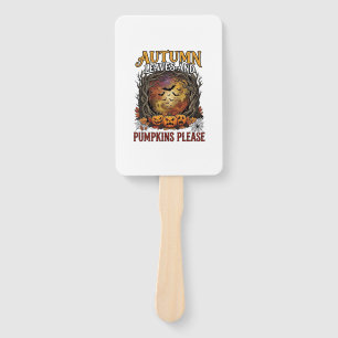 Herbstlaub Kürbisse Bitte Halloween Gruselige Bäum Fächer