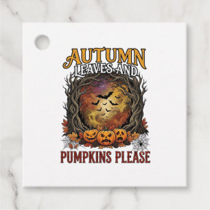Herbstlaub Kürbisse Bitte Halloween Gruselige Bäum Geschenkanhänger