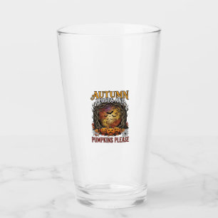 Herbstlaub Kürbisse Bitte Halloween Gruselige Bäum Glas