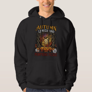 Herbstlaub Kürbisse Bitte Halloween Gruselige Bäum Hoodie