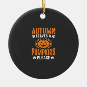 Herbstlaub Kürbisse Bitte Halloween Kürbis De Keramik Ornament