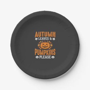 Herbstlaub Kürbisse Bitte Halloween Kürbis De Pappteller