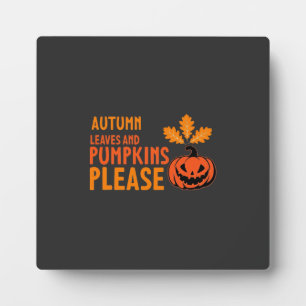 Herbstlaub Kürbisse Bitte Halloween Kürbis Oder Fotoplatte