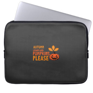 Herbstlaub Kürbisse Bitte Halloween Kürbis Oder Laptopschutzhülle