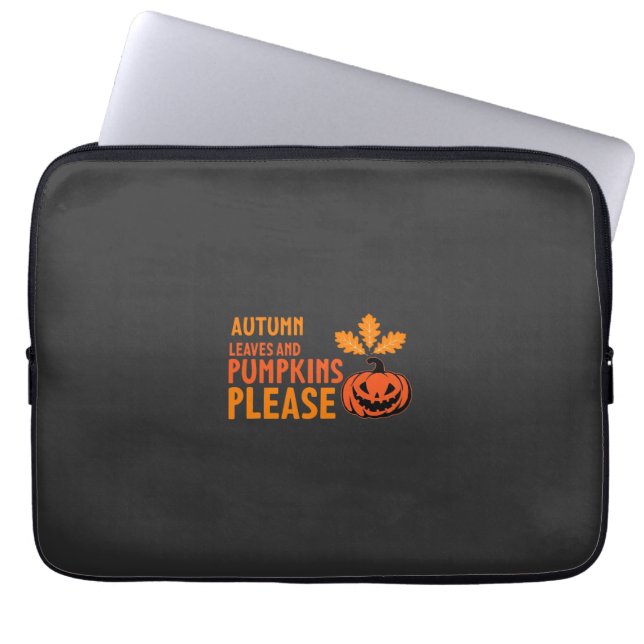 Herbstlaub Kürbisse Bitte Halloween Kürbis Oder Laptopschutzhülle (Vorderseite)