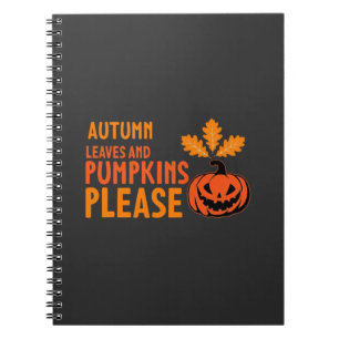 Herbstlaub Kürbisse Bitte Halloween Kürbis Oder Notizblock