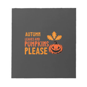 Herbstlaub Kürbisse Bitte Halloween Kürbis Oder Notizblock