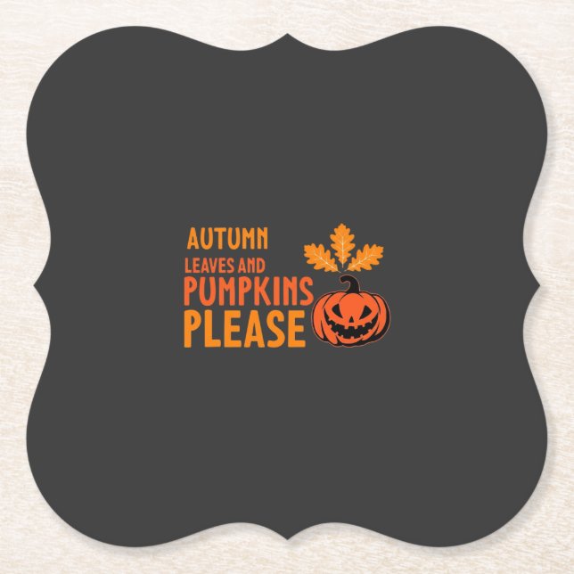 Herbstlaub Kürbisse Bitte Halloween Kürbis Oder Untersetzer (Vorderseite)