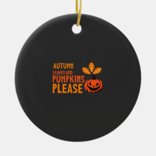 Herbstlaub Kürbisse Bitte Halloween-Kürbis Or Keramik Ornament