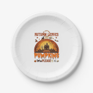 Herbstlaub Kürbisse Bitte Halloween Verhextes Zuha Pappteller