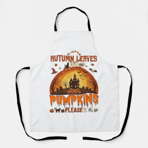 Herbstlaub Kürbisse Bitte Halloween Verhextes Zuha Schürze