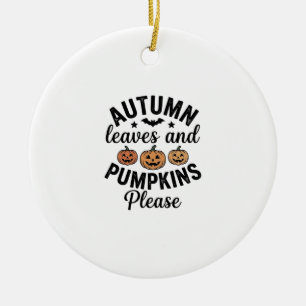 Herbstlaub-Kürbisse Bitte Vintage-Halloween-De Keramik Ornament