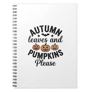 Herbstlaub Kürbisse Bitte Vintage Halloween De Notizblock