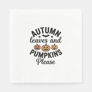 Herbstlaub-Kürbisse Bitte Vintage-Halloween-De Serviette