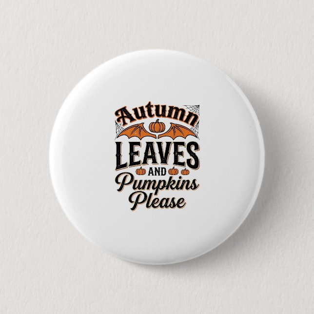 Herbstlaub-Kürbisse Bitte Vintage Herbst_1 Button (Vorderseite)