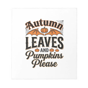 Herbstlaub-Kürbisse Bitte Vintage Herbst_1 Notizblock