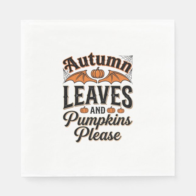 Herbstlaub-Kürbisse Bitte Vintage Herbst_1 Serviette (Vorderseite)