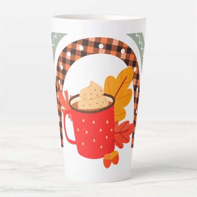 Herbstlaub Latte Tasse Tasse (Vorderseite)