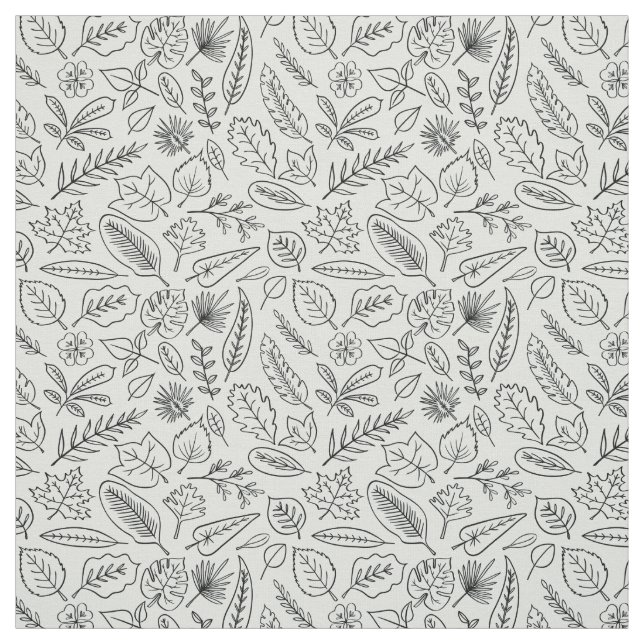 Herbstlaub Line Art Pattern - Niedlich Minimal ein Stoff (Muster)