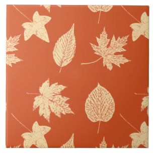 Herbstlaub - Mandarinenorange Fliese