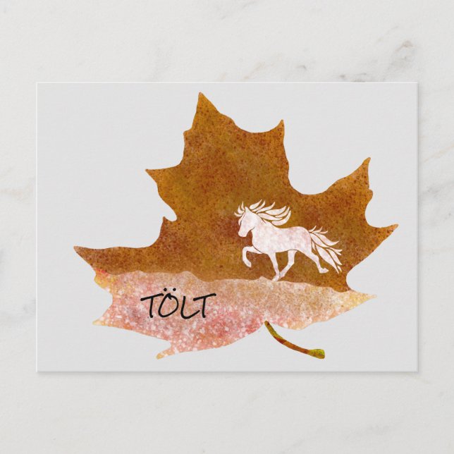 Herbstlaub mit Tölt Postkarte (Vorderseite)