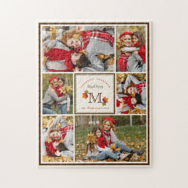 Herbstlaub Monogram 6 Foto Erntedank Puzzle (Vertikal)