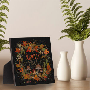 Herbstlaub Mushroom Hübsch Happy Fall Fotoplatte