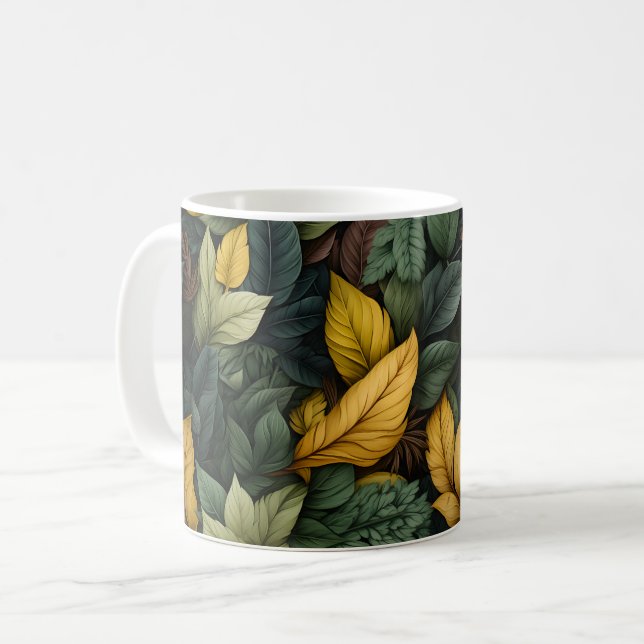 Herbstlaub Muster Kaffeetasse (Vorderseite Links)