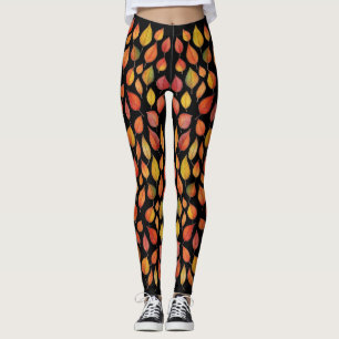 Herbstlaub-Muster-Leggings – Herbstliche Blattgest Leggings